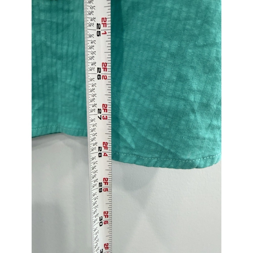 Cato Floral Embroidered Blouse 18/20W Aqua Cotton Split Neck Boho NWT Plus - Picture 9 of 9